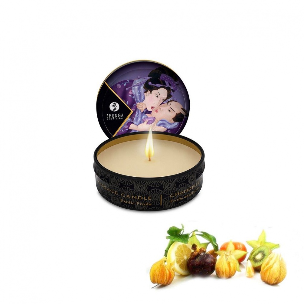 Massage Candles and Ambient Candles with 100% Natural Oils. Makes the skin soft and smooth. Capacity 30ml This Unique product both as a candle, creating a... Shunga - Tropical Fruit Massage Candles - 30ml Photos - 3