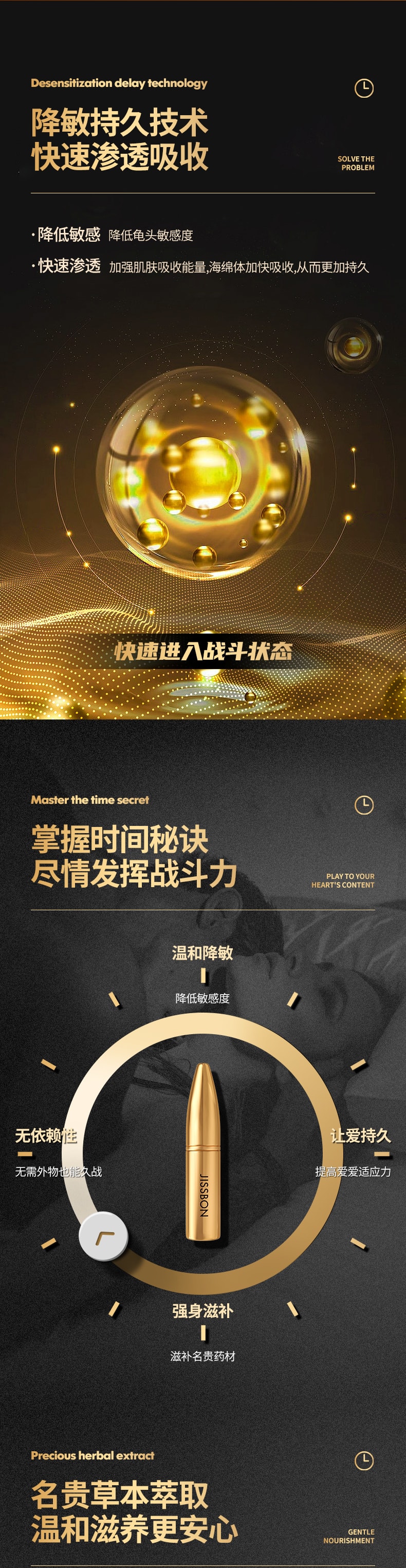 【中国直邮】Jissbon/杰士邦 延时喷剂2代升级冬虫夏草男用持久不射延长时间